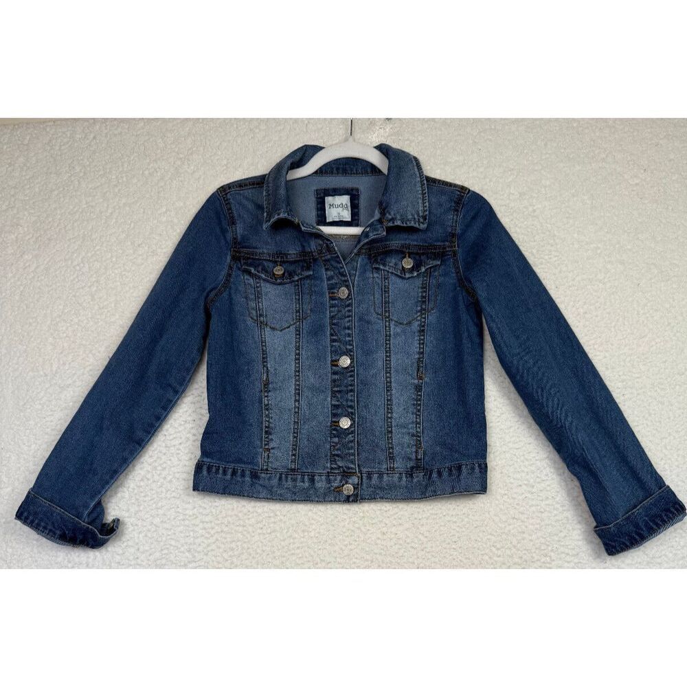 Mudd Denim Jean Jacket Blue Long Sleeve‎ Girls Size 16